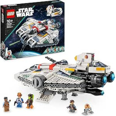 LEGO 75357 Star Wars Ghost & Phantom II komplekts ar 2 Ahsoka transportlīdzekļiem, būvējama kosmosa kuģa rotaļlieta ar 5 figūrām, tostarp Jacena Sindulla un Droid figūra, Ziemassvētku dāvana zēniem un meitenēm