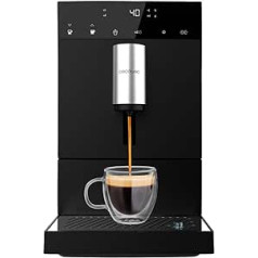 Cecotec Kompakte Vollautomatische Kaffeemaschine Cremmaet Compact. 1350 W, 19 bāri, Thermoblock-Heizsystem, 150 g Kaffeebehälter mit integrierter Mühle und 1,1 L, Automatische Reinigung. Švarcs