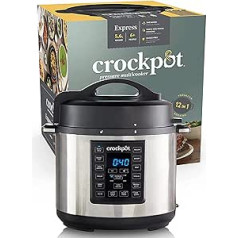 Crock-Pot CSC051X 12-in-1 programmējams vairāku plīts - oriģināls no ASV | Elektriskā spiediena katls | Tvaikonis | Rīsu plīts | Lēnā plīts | 5,7L | 1000W | nerūsējošais tērauds