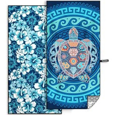 OCOOPA Pack of 2 Microfibre Beach Towels, Ultralight, Quick-Drying, Sand-proof Towel, Absorbent Beach Blanket, Soft and Easy Care Bath Towel for Fitness, Travel, Beach, Swimming, Yoga, 178 x 80 cm