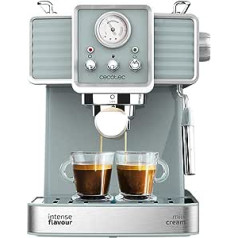 Cecotec Cumbia Power Espresso 20 Barista Aromax kafijas automāts, jauda 2900 W, 2 apkures sistēmas, 20 bāru spiediena sūknis, spiediena mērītājs, dubultā izplūdes filtra turētājs un 2 filtri (tradicionālie)