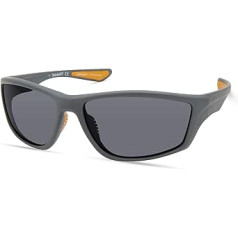 Timberland Herren TBA9272, Casual Sonnenbrille in Leichtem Design, Rechteckige Linsenform, Polarisierte Rauchblaue Gläser, Mattes Blau