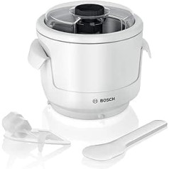 Bosch MUZ9EB1 saldējuma automāts, 550 ml saldējums, mājās gatavots saldējums, sorbets un saldēts jogurts, balts, piemērots virtuves kombainam OptiMUM