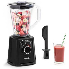 Moulinex Perfect Mix+ LM88A8 Tabletop Blender, 1200 W, Fast Results, 1.5 Litre Capacity, 3 Programmes: Smoothie Blender, Ice Mirror, Autoclean, Tritan Jug, Includes Black