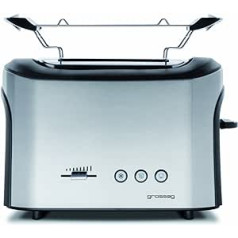 Grossag TA64 Toaster, Stainless Steel/Black