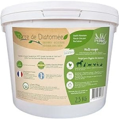 L Herbe Haute L'Gras Haute Diatomaceous Earth baltā barība — 2,5 kg spainis — var izmantot bioloģiskajā lauksaimniecībā — dabiska izcelsme bez ķīmiskas pārveidošanas — daudzi pielietojumi