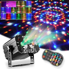 ‎Targetone Disco Light, Party Decoration, Disco Light, DJ Light, Music Controlled with Remote Control, USB 61, Various Patterns Disco Ball for Karaoke, Family Reunion, Wedding, Kids, Birthday