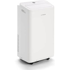 Bosch Cool 2000 mobilais gaisa kondicionieris, trīs vienā: gaisa kondicionieris, gaisa sausinātājs, ventilators, 2,6 kW dzesēšanas jauda telpām līdz 35 m², automātiskais režīms, klusais režīms un miega režīms (46 db(A)) [A enerģijas klase