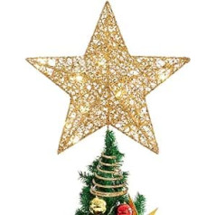 STOBOK Ziemassvētku eglītes zvaigznes gaismekļi Ziemassvētku eglītes galotnes Tree topper koku rotājumi mirdzoši koku vainaga lampa, ornaments ballītei mājas dekors