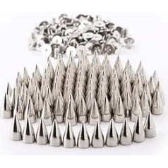 Rabi 100 Pcs Silver Tone Screw Back Studs for Belts Bags Leathercraft