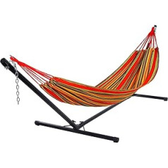 COSTWAY Hammock Frame Hammock Stand Metal Black Frame Only without Hammock (320 x 100 x 110 cm)