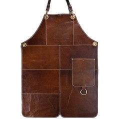 Angus Stoke Premium Leather Apron - Full Leather BBQ Apron - Patches Vintage Leather Apron - BBQ & Kitchen - Barney