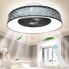 Depuley LED griestu ventilatori ar apgaismojumu, regulējams ventilators ar tālvadības pulti un taimeri, 40 W regulējams griestu apgaismojums, neredzams ventilators ar apgaismojumu viesistabai, bērnu istaba, 3000 K-6500 K