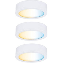 Paulmann Clever Connect 99975 LED mēbeļu apgaismojuma startera komplekta disks 24 W DC 12 V apaļš, ieskaitot 3 x 2,1 vatu, regulējams balts matēts plastmasa 2700–6500 k.