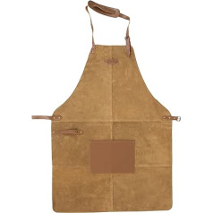 Zerimar Leather Apron | Leather Work Apron | Adjustable Work Apron | Fireproof Apron | Leather Welding Apron | Waiter's Apron | Kitchen Apron | BBQ Apron