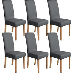 Amazon Basics komplekts ar 4 elastīgiem ēdamistabas krēslu pārvalkiem, tumši pelēks