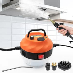 Steam Cleaner 2500 W, Steam Cleaner Handheld with 6 Speeds Adjustable and 3 Types of Brush Heads, 1000 ml Large Water Tank, Steam Cleaner for Everything Kitchen Furniture Floor Bathroom Car