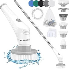 Electric Cleaning Brush, [Upgrade Version] [IPX8 Waterproof] Homtronics Electric Brush with 10 Interchangeable Drill Brush Heads, Electric Spin Scrubber for Household, Bathroom, Tile Floor and Car
