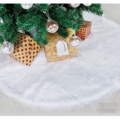 Plush Christmas Tree Skirts, Christmas Tree Stand, Felt Blanket for Christmas + 50 Christmas Tree Hooks, Christmas Tree Cloth White for Christmas, New Year Party, White Christmas Tree Skirt, 80 cm