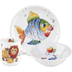 Seltmann Weiden 001.728601 Compact Bunte Tierwelt Kinder-Set 3-teilig, Porzellan