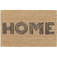 Relaxdays Coconut Doormat, Home Lettering, Doormat, 40 x 60 cm, Weatherproof, Door Mat Indoor and Outdoor Use, Natural/Black