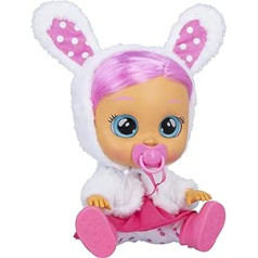 CRY BABIES Dressy Conney the Rabbit — interaktīva rotaļu un funkcionāla lelle, kas raud īstas asaras; ar krāsainiem matiem un noņemamām drēbēm - dāvanu lelle bērniem no 2 gadiem