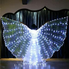 ALEOHALTER LED Belly Dance Wings Isis Wings Butterfly Illuminated Wings Angel Costume with Telescopic Rods for Stage Show Halloween Christmas Party