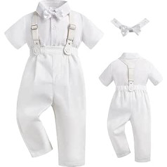 Booulfi Christening Suit Boy Baby Christening Dress Boy Suit Baby Boys Clothing Set Gentleman Set with White Shirts Vest Trousers Shoes Cap Christening Gift