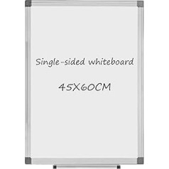 Generisch Whiteboard, einseitig, trocken abwischbar, Rahmen aus silberner Aluminiumlegierung, kann horizontāli vai vertikāli aufgehängt Werden, 45 x 60 cm, für die Schule zu Hause