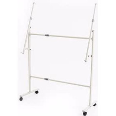 LOOQS Whiteboard-Stützständer – höhenverstellbarer, leicht rollender Metallständer mit feststellbaren Bremsrollen für Whiteboard-Größen von 90 x 120 cm bis 120 x 200 cm