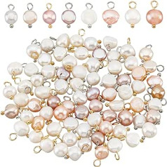 nbeads Natürliche Süßwasserperlen Links, Kultivierte Pearl Links Anhänger Goldene Filamentverbinder Oval Weiße Süßwasserperlen Charms Für Armbänder Ohrringe Schmuckherstellung