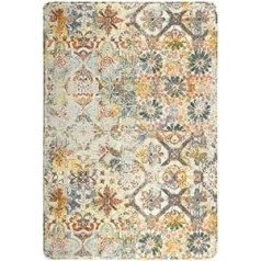 KIMODE Boho Flowers Medallion iekštelpu mazs durvju paklājiņš 60 x 90 cm, mazgājams gaiteņa paklājs Mīksts neslīdošs vannas paklājiņš vannas istabai virtuvei Guļamistabas ieejas zonai