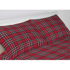 Bianca Web mīkstie flaneļa spilvenu pārvalki ar sānu pogām 52 x 82 cm Scottish Kilt Red