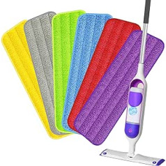 HOMTOYOU Mopu paliktņi, kas saderīgi ar Swiffer PowerMop (6 iepakojumi), Power Mop uzpildes spilventiņi, mikrošķiedras mopu paliktņu maiņa, 15,7 x 5,5 collas, atkārtoti lietojami, mazgājami, grīdas mops, rezerves mopu galviņas priekš