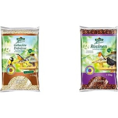 Dehner Natura Wild Bird Food, Chopped Peanuts, 5 kg & Natura Wild Bird Food, Raisins, 5 kg