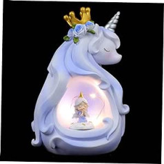 OSALADI Unicorn Ornaments kūku dekorēšana Skolas nakts lampas maziem bērniem Minimālistiskas galda lampas ballīšu dekorācijas statujas LED gaismas lampa Unicorn galda lampas lampa izgatavota no sveķiem dzimšanas ainas iepakojumā 1