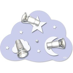 LED griestu lampa Cloud Stars Gaiši zila sudraba 3x LED Max 40 W