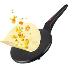 Gohytal Crepes Maker Electric Non-Stick Pancake Maker, Portable Roti Maker 800 W Household, Crepemaker, Automatic Temperature, Non-Stick Crepe Maker with Bowl and Whisk for Food