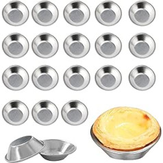 20 Pcs Yorkshire Pudding Tray, Mini Muffin Tray, Aluminium Egg Tart Mould, Baking Moulds Mini Pie Dishes, Non-Stick Mini Baking Pudding Tins Set, for Egg Tart Baking Tray Cupcake Cup DIY Tools