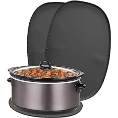 2 x ovāls lēnas plīts paklājiņš, karstumizturīgs paklājiņš, kas ir saderīgs ar Crock-Pot/Elit Gourmet/Hami Beach siltumizolācijas paliktni 6-8 kvartiem, 33,5 x 50 x 0,3 cm (melns)