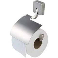 Tiger Impuls 38663_09 Toilet Paper Holder with Cover Stainless Steel Body and Zamac Variant in Matt Brushed Stainless Steel