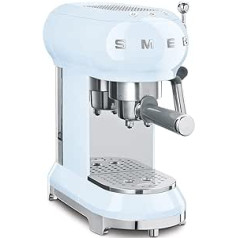 Smeg 146875 Coffee Machine, Adjustable Coffee Temperature with Milk Frother, Pastel Blue