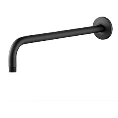 OFFO Shower Arm with Flange 40 cm Universal Wall Mounted Replacement Shower Arm for Fixed Shower Head Extension Matte Black