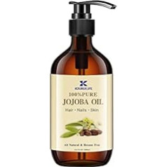 Organiskā jojobas eļļa 1 l, 100% tīra, dabiska ādas kopšanas eļļa - sejai, ķermenim, matiem, bārdai, nagiem - dabīgas ķermeņa eļļas un kutikulas eļļas šķīdums sejai un matiem