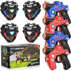 Laser Tag Set 4 for Children, TERRAMUS Infrared Mini Laser Tag Guns and Vests, Laser Tag Game 4 Players Indoor Outdoor, Gift for Children and Teenagers from 8, 9, 10, 11 and 12 Years