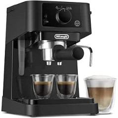 De'Longhi Stilosa EC 235.BK tradicionālais espresso portafiltra automāts, espresso automāts ar manuālu piena putotāju, espresso pulverim, 1 litra ūdens tvertne, melna