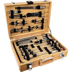 Brüder Mannesmann Tools M29002 108 daļu komplekts Bamboo Tool Box