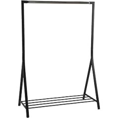 AC Design Furniture Keld Clothes Rack Black Coat Stand with Shelf Bedroom Hallway Coat Rack Metal Pack of 1