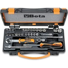 Beta 900/C24 13 Sechskant-Steckschlüssel, 11 Schraubendreher Einsätze und 6 Betätigungswerkzeuge (30-Teiliges Set inkl. praktischem Aufbewahrungskoffer, beinhaltet Ratsche, Schraubensieher und mehr)