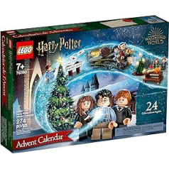 LEGO 76390 Harija Potera Adventskalender 2023 rotaļlietu komplekts ar 6 mini figūriņām un spēļu galdu bērniem no 7 gadu vecuma